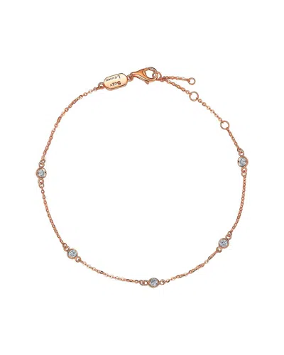 Suzy Levian 14k Rose Gold 0.25 Ct. Tw. Station Bracelet In White