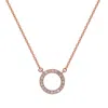 Suzy Levian 14k Rose Gold 0.25 Ctw Diamond Circle Necklace In Silver