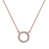 Suzy Levian 14k Rose Gold 0.25 Ctw Diamond Circle Necklace In White