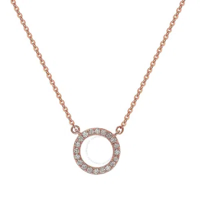 Suzy Levian 14k Rose Gold 0.25 Ctw Diamond Circle Necklace In White