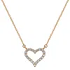 Suzy Levian 14k Rose Gold 0.25 Ctw Diamond Heart Necklace In Silver