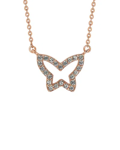 Suzy Levian 14k Rose Gold 0.30 Ct. Tw. Diamond Butterfly Necklace