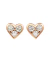 Suzy Levian 14k Rose Gold 0.30 Ct. Tw. Diamond Heart Studs