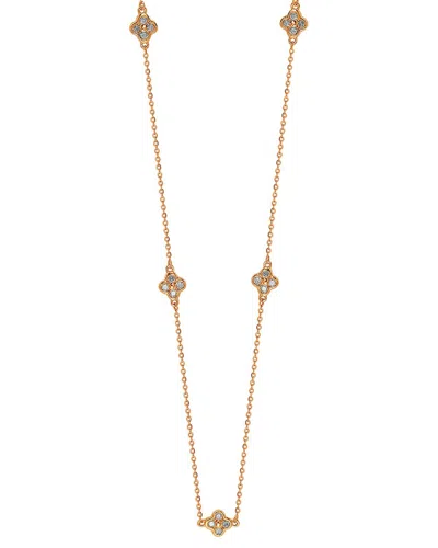 Suzy Levian 14k Rose Gold 0.40 Ct. Tw. Diamond Clover By The Yard Necklace