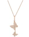Suzy Levian 14k Rose Gold 0.40 Ct. Tw. Diamond Double Butterfly Necklace