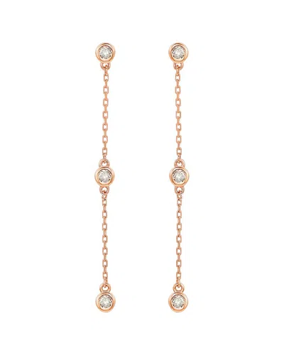 Suzy Levian 14k Rose Gold 0.40 Ct. Tw. Diamond Station Earrings