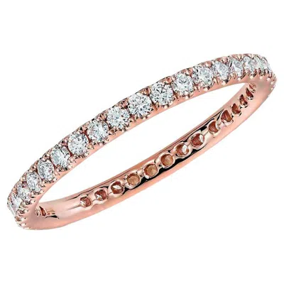 Pre-owned Suzy Levian 14k Rose Gold 0.50 Ct Tdw Diamond Eternity Band Ring In Red