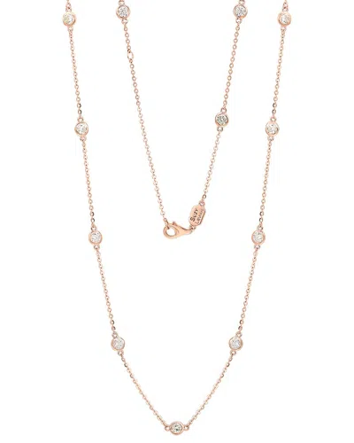 Suzy Levian 14k Rose Gold 0.50 Ct. Tw. Diamond Station Necklace