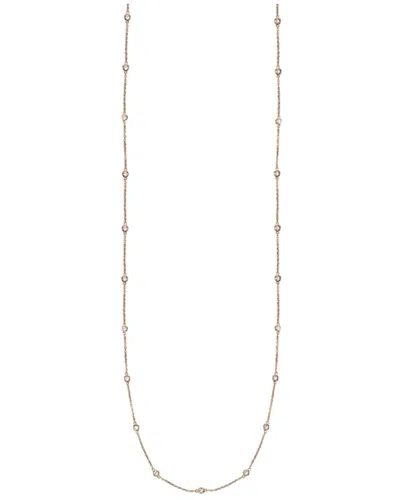 Suzy Levian 14k Rose Gold 0.60 Ct. Tw. Diamond 36in Station Necklace In Gray