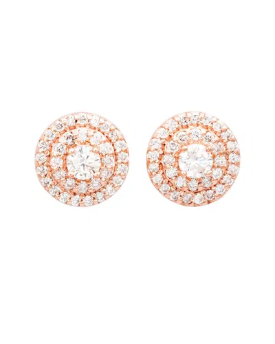 Suzy Levian 14k Rose Gold 0.60 Ct. Tw. Diamond Double Halo Earrings