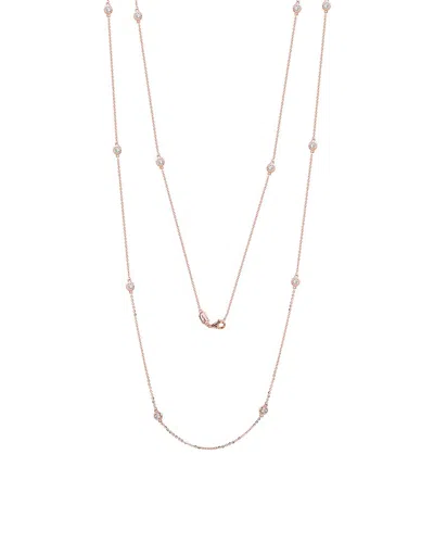 Suzy Levian 14k Rose Gold 0.60 Ct. Tw. Station Necklace