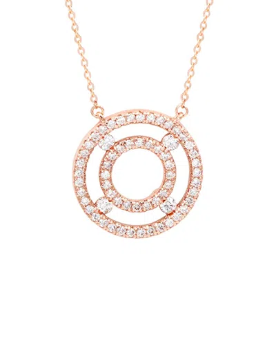 Suzy Levian 14k Rose Gold 0.75 Ct. Tw. Diamond Double Circle Necklace