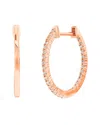 Suzy Levian 14k Rose Gold 0.75 Ct. Tw. Diamond Huggie Earrings
