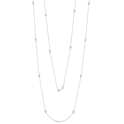 SUZY LEVIAN 14K ROSE GOLD 2 CTTW BEZEL DIAMOND STATION NECKLACE (36 INCH)
