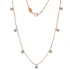 Suzy Levian 14k Rose Gold .30cttw Diamond Flower Station Necklace In Red