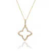 Suzy Levian 14k Rose Gold .30ttw Diamond Clover Pendant In Gold