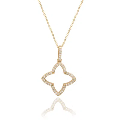 Suzy Levian 14k Rose Gold .30ttw Diamond Clover Pendant