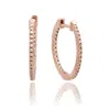 Suzy Levian 14k Rose Gold 3/4cttw Tdw Inside Out Diamond Huggie Earrings In Gold