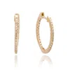 Suzy Levian 14k Rose Gold 3/4cttw Tdw Inside Out Diamond Huggie Earrings In Brown