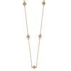 Suzy Levian 14k Rose Gold .40ttw Diamond Clover By The Yard Necklace In Gold