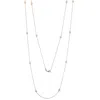 Suzy Levian 14k Rose Gold 6/10 Cttw Bezel Diamond Station Necklace (36 Inch) In Gold
