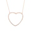 Suzy Levian 14k Rose Gold & .70cttw Diamond Large Heart Pendant In Gold