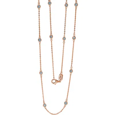 Suzy Levian 14k Rose Gold 1.00 Ct. Tw. Diamond Station Necklace
