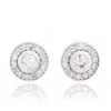 Suzy Levian 14k Rose Gold Bezel Set Halo 0.33cttw Diamond Stud Earrings In Metallic