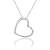 Suzy Levian 14k White Gold 0.25 Cttw Diamond Heart Necklace In Metallic