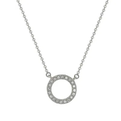 Suzy Levian 14k White Gold 0.25 Ctw Diamond Circle Necklace