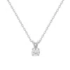 Suzy Levian 14k 0.26 Ct. Tw. Diamond Solitaire Split Bail Pendant Necklace In Silver