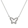 Suzy Levian 14k White Gold 0.30cttw Diamond Butterfly Necklace In White