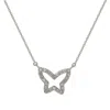 Suzy Levian 14k White Gold 0.30cttw Diamond Butterfly Necklace In Silver