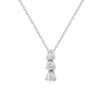 Suzy Levian 14k 0.33 Ct. Tw. Diamond 3-sone Graduating Pendant Necklace In Silver
