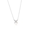 Suzy Levian 14k White Gold .09 Cttw Diamond Pave Marquise Flower Necklace In Metallic