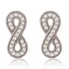 Suzy Levian 14k White Gold .10 Cttw Pave Diamond Infinity Stud Earrings In Metallic