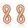 Suzy Levian 14k White Gold .10 Cttw Pave Diamond Infinity Stud Earrings In Gold