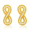Suzy Levian 14k White Gold .10 Cttw Pave Diamond Infinity Stud Earrings In Gold