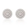 Suzy Levian 14k White Gold .17 Cttw Pave Diamond Round Stud Earrings In White