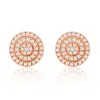 Suzy Levian 14k White Gold .17 Cttw Pave Diamond Round Stud Earrings In Gold