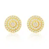 Suzy Levian 14k White Gold .17 Cttw Pave Diamond Round Stud Earrings In Gold