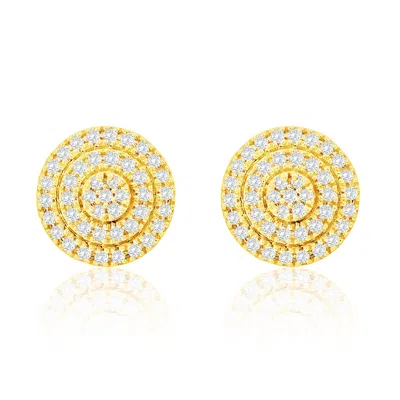 Suzy Levian 14k White Gold .17 Cttw Pave Diamond Round Stud Earrings