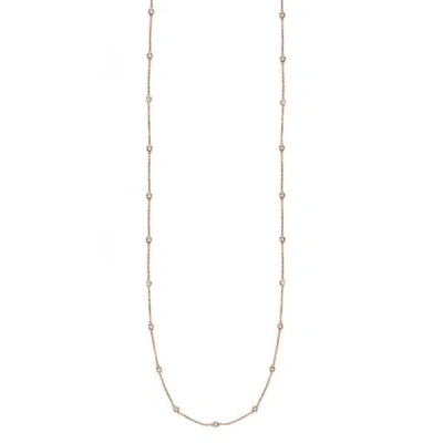 Suzy Levian 14k White Gold 3/5ct Tdw Bezel Diamond Station Necklace (36 Inch) In Silver