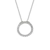 Suzy Levian 14k White Gold .50 Cttw Diamond Circle Pendant In Silver