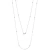 Suzy Levian 14k White Gold 6/10 Cttw Bezel Diamond Station Necklace (36 Inch) In White
