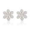 Suzy Levian 14k White Gold & .13 Cttw Diamond Pave Snowflake Earrings In Brown