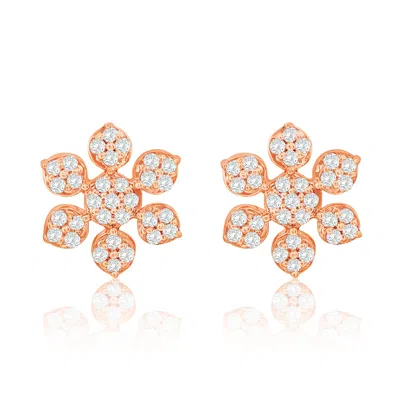 SUZY LEVIAN 14K WHITE GOLD & .13 CTTW DIAMOND PAVE SNOWFLAKE EARRINGS