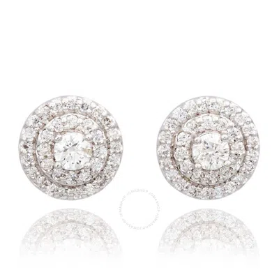 Suzy Levian 14k White Gold & .60cttw Diamond Double Halo Stud Earrings