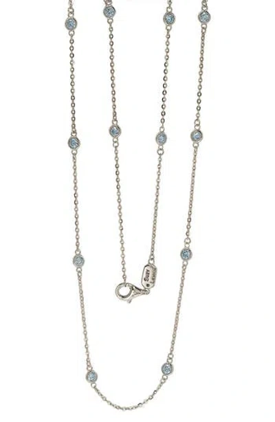 Suzy Levian 14k 1.00 Ct. Tw. Diamond Station Necklace In White