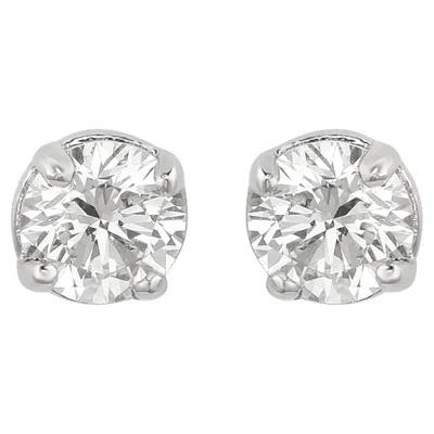 Pre-owned Suzy Levian 14k White Gold Classic Four-prong 0.33 Ct. Tw. Diamond Stud Earrings
